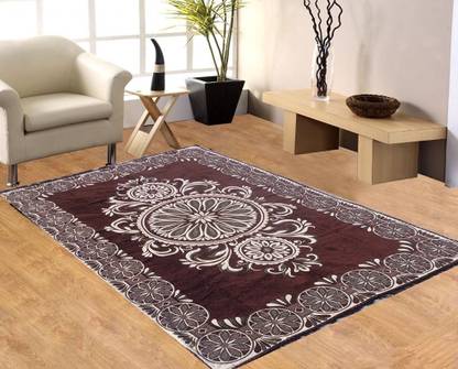 iTrend India Brown Velvet Carpet