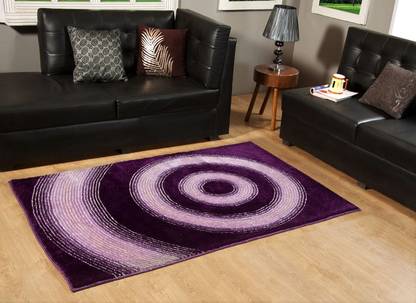 EXCEL BAZAAR Purple Polyester Carpet