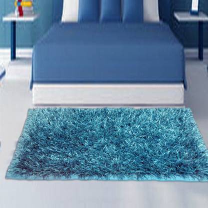 P.S Decor Blue Polyester Area Rug