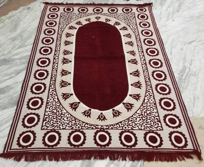 The Haryana Prints Maroon Cotton Carpet