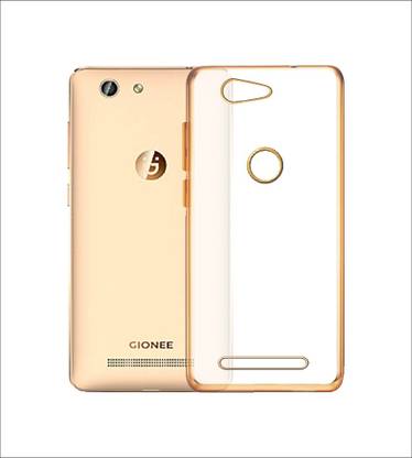 CASE CREATION Back Cover for Gionee F103 Pro 4G Ultra Thin Perfect Fitting Premium Imported High quality 0.3mm Crystal Clear Totu Silicone Transparent Flexible Soft Golden Border Corner protection with TPU Slim Back Case Back Cover