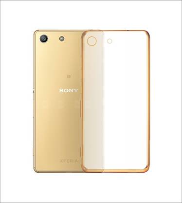 CASE CREATION Back Cover for Sony Xperia M5 Ultra Thin Perfect Fitting Premium Imported High quality 0.3mm Crystal Clear Totu Silicone Transparent Flexible Soft Golden Border Corner protection with TPU Slim Back Case Back Cover