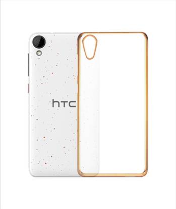 CASE CREATION Back Cover for HTC Desire 728 Dual SIM Ultra Thin Perfect Fitting Premium Imported High quality 0.3mm Crystal Clear Totu Silicone Transparent Flexible Soft Golden Border Corner protection with TPU Slim Back Case Back Cover