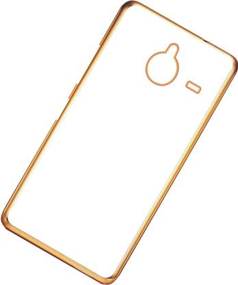 CASE CREATION Back Cover for Microsoft Lumia 640 XL Non Slip Shock Absorption Transparent Case - Crystal Clear Transparent with Multi Layer Bumper Cushion Case - Perfect Non Slip Grip and Golden Border Corner protection with TPU