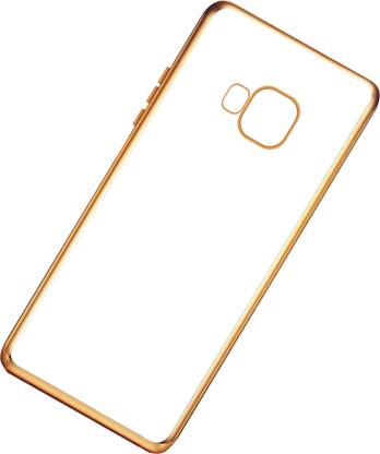 CASE CREATION Back Cover for HTC One M9 Non Slip Shock Absorption Transparent Case - Crystal Clear Transparent with Multi Layer Bumper Cushion Case - Perfect Non Slip Grip and Golden Border Corner protection with TPU