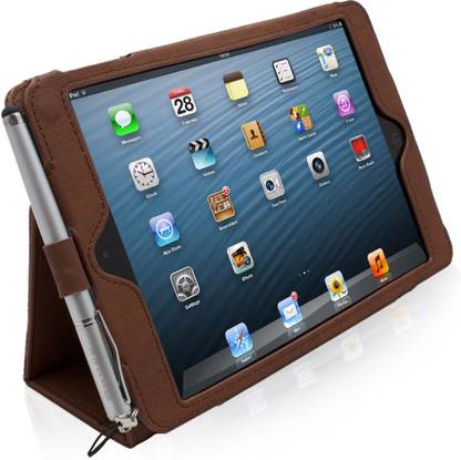 Snugg India Book Cover for iPad Mini, iPad Mini 2 Snugg 'Distressed' Brown Leather iPad Mini & Mini 2 Retina Case with Lifetime Guarantee - Flip Stand Cover with Auto Wake/Sleep, Elastic Hand Strap & Protective Premium Nubuck Fibre Interior for the Apple iPad Mini & Mini Retina