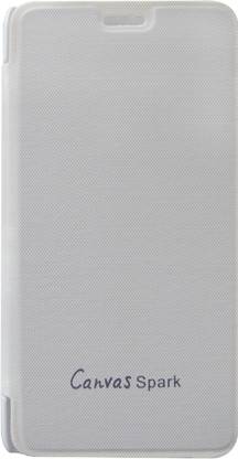 Coverage Flip Cover for Micromax Canvas Spark Q380 Coverage Flip Cover for Micromax Canvas Spark Q380 - White