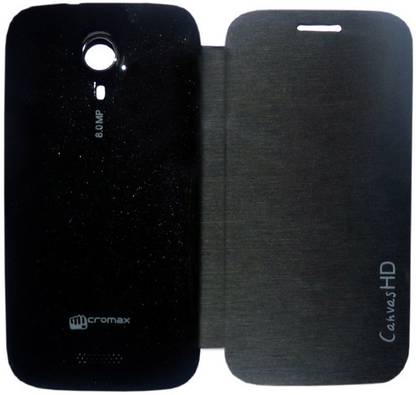Coverage Flip Cover for Micromax A116 Canvas HD Coverage Flip Cover for Micromax A116 Canvas HD - Black