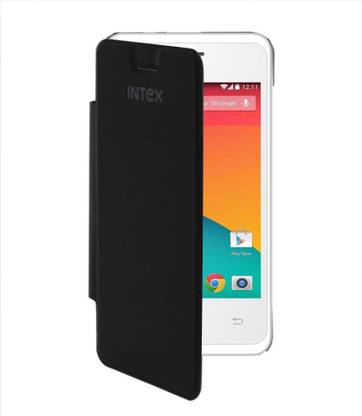 Coverage Flip Cover for Intex Aqua Power Plus Coverage Flip Cover for intex aqua power plus - Black