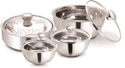 NanoNine Meal Serve Insulated, Roti Saver Small(1250 ml) Gravy Pot Nano,Mini& Small(500+900+1580 ml)- Gift Set No. 3 Pack of 4 Serve Casserole