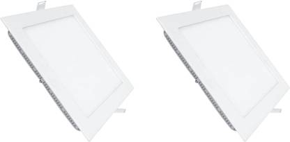 FOS 24W LED Panel Ceiling Light, 2400 LUMENS - Slim | Square | Warm White, 2700k (PACK OF 2) Recessed Ceiling Lamp