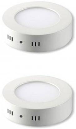 GLAZO 6 watt Led Surface light round warm white pack of 2 Ceiling Light Ceiling Lamp