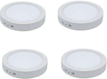 Magiclite 12W Round LED Surface Panel light Pack of 4pc Recessed Ceiling Lamp