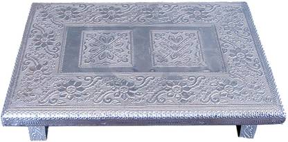 LIME Patala Meena Wood, Aluminium All Purpose Chowki