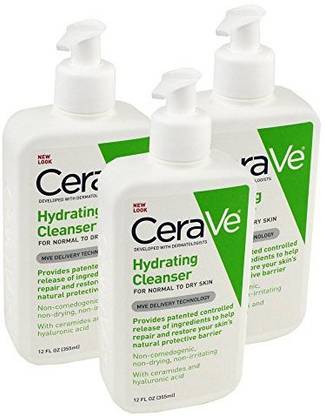 CeraVe Hydrating Cleanser, 12 oz (Pack of 3) Face Wash