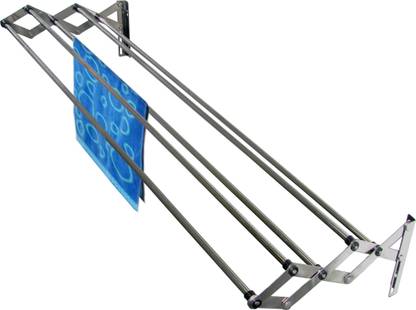 RAINBOW DRYWELL Steel Wall Cloth Dryer Stand 5 Pipes 6 Feet Minimiser Retractable Stainless Steel Cloth Drying Stand