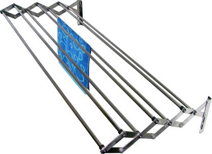 RAINBOW DRYWELL Steel Wall Cloth Dryer Stand 7 Pipes 4 Feet Minimiser Retractable Stainless Steel Cloth Drying Stand