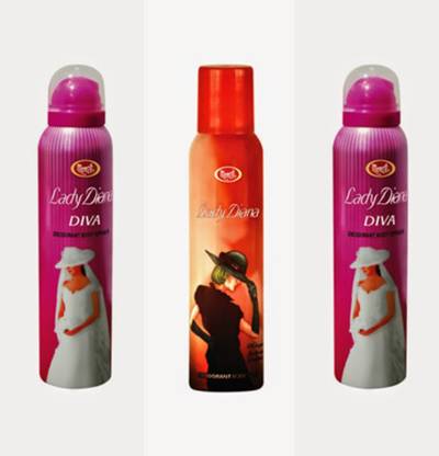 MONET Monet 1Lady Diana ,and 2 Diva Body Spray Combo Set
