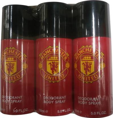 MANCHESTER UNITED Manchester United Deodorant Spray for Men Pack of 3 Combo Set