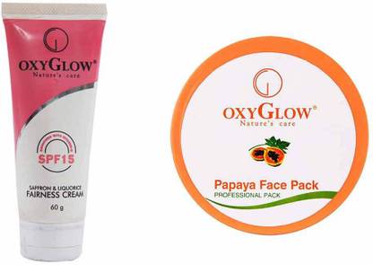 OXYGLOW Saffron & Liquorice Fairness Cream & Papaya Face Pack