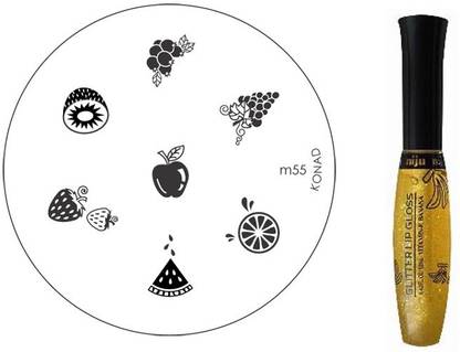 KONAD Stamping Image Plate & Lip Gloss( Banana)