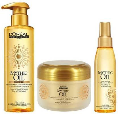 L'Oréal Paris Professionnel Mythic Oil Nourishing Shampoo (250 ml), Masque (200 ml) and Rich Hair Oil 125ml