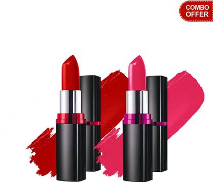 MAYBELLINE NEW YORK Color Show Lipstick (Crushed Candy - 103) with Color Show Lipstick (Ruby Twilight - 208)