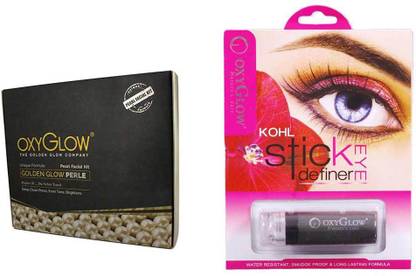 OXYGLOW Golden Glow Radiance Pearl Facial Kit & Kohl Stick Eye Definer