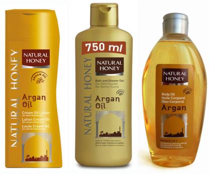 Natural Honey Argan Oil Body Lotion & Argan Body Oil & Argan Oil Shower Gel