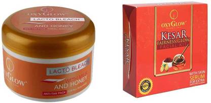 OXYGLOW Lacto Bleach & Kesar Fairness Glow Facial Kit