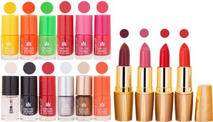 AROMA CARE Lot of 12 Insta Dri Nail Polish and Creamy Matte Rythm Lipsticks Classic Combo Set 189