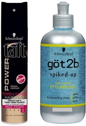 Schwarzkopf Taft Power & Fullness Hairspray & got2b spiked-up max-control styling gel