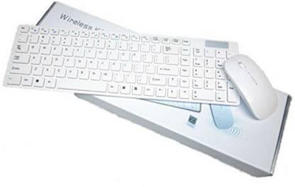 SHRIH White Slim Wireless Keyboard Mouse Combo Set