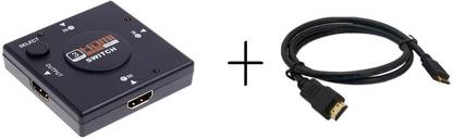 TERABYTE Combo of 3 input HDMI Switch Splitter and 3 meter HDMI Cable Combo Set