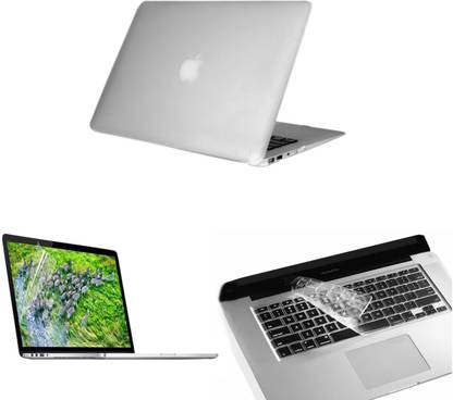 PINDIA Transparent Matte Finish Apple Macbook Pro 15, 15.4 Inch Mc118hn/A Mc118ll/A Hard Case Shell, Keyboard Skin and Screen Guard Combo Set