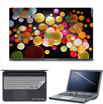 Skin Yard 3D Sweet Candy Laptop Skin Decal with Keyguard & Screen Protector -15.6 Inch Combo Set