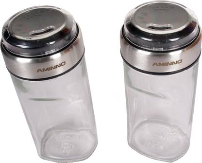 CHROME Salt & Pepper Set Glass
