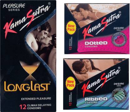 Kamasutra Ribbed, Dotted, Longlast Condom
