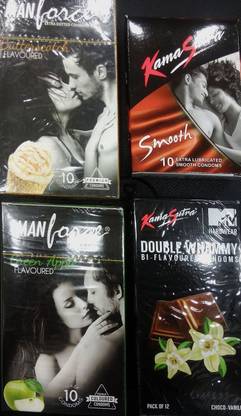 MANFORCE Kamasutra 42 Pcs Combo- Butterscotch, Green Apple, Smooth, Double Whammy Condom
