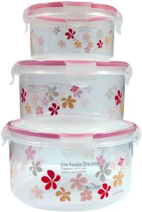 Velgo Plastic Grocery Container  - 300 ml, 1280 ml, 580 ml
