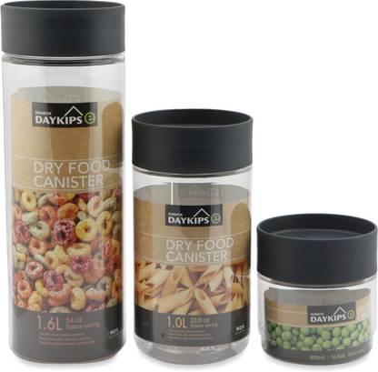 Komax Plastic Grocery Container  - 1 L, 1.6 L, 490 ml