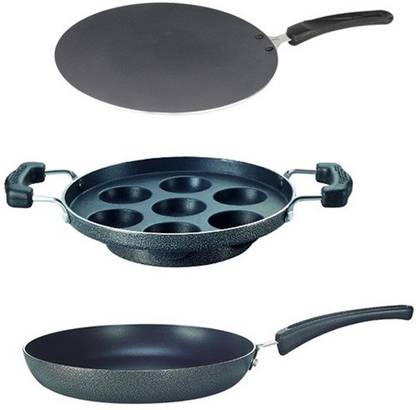 Prestige Preige Omega Select & Cookware Breakfast 3pc Set Induction Bottom Non-Stick Coated Cookware Set