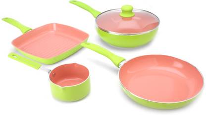 WONDERCHEF Oxford Set with Free Sauce Pan Induction Bottom Non-Stick Coated Cookware Set