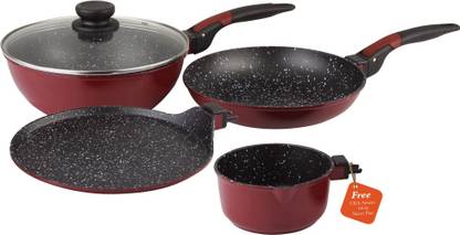 WONDERCHEF Wonderchef Click Amaze Set Induction Bottom Non-Stick Coated Cookware Set