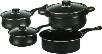 S P E Gemani Premier Black Induction Bottom Non-Stick Coated Cookware Set