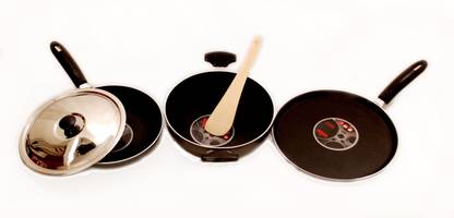 MAHARAJA Non-Stick Set with S.S. Lid Non-Stick Coated Cookware Set