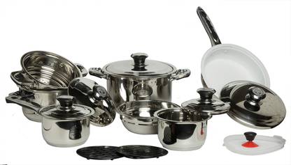 Hoffner Hoffner 16pc Briefcase Classic Cook + Serve Cookware Set Induction Bottom Non-Stick Coated Cookware Set