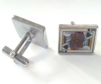 Leaf Jewel Rhodium Plated Cufflink