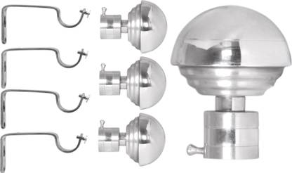 S Decor Silver Rod Rail Bracket Metal