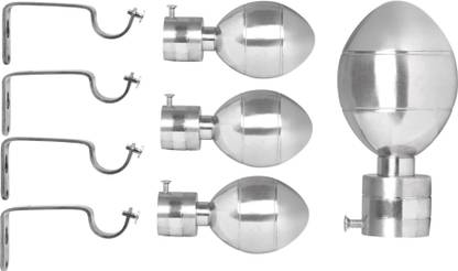 S Decor Silver Rod Rail Bracket Metal